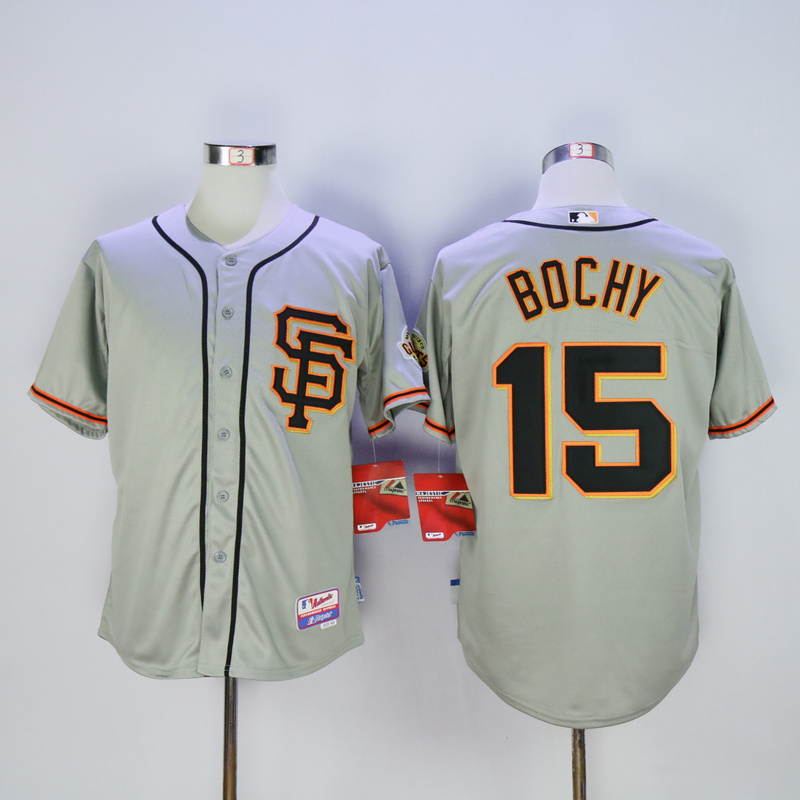Men San Francisco Giants #15 Bochy Grey MLB Jerseys